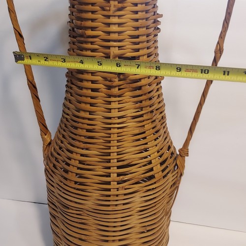 25" großer Vintage Korb aus Korbgeflecht Rattan mit 2 Griffen Boho 60er 70er - Bild 5 von 16
