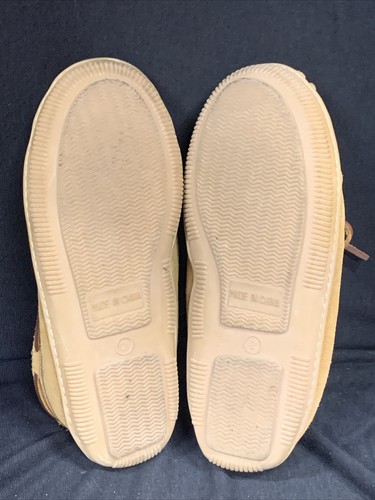 Minnetonka Unisex Kids Shoes Size US 2 Moccasins Benson Trapper Suede 4840 Tan  - Picture 9 of 12