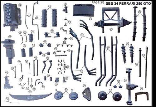 KIT 1:8 FERRARI 250 GTO 1962 MODELLI WESPE auto da corsa kit resina SBS34 - Foto 2 di 6