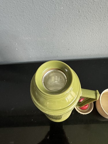 Vintage THERMOS Isolierflasche - Füller 22F Stopfen 722 Becher 22A63 Retro Grün - Bild 6 von 6