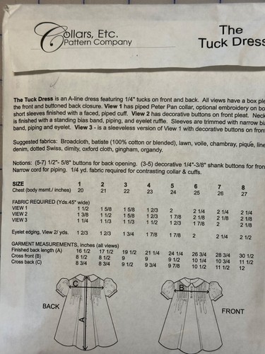 Heirloom Sewing Patterns by Collars Etc. and B & B's Blueprint - Picture 5 of 13