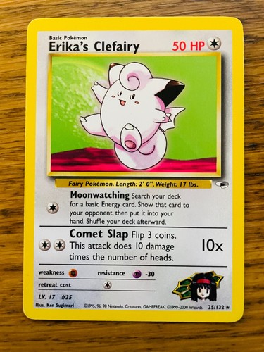 Erika's Clefairy (25/132) Rare Gym Heroes Set Pokemon Card! FAST & FREE P&P! - 第 22/34 張圖片