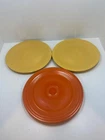 Fiesta Homer Laughlin Genuine Yellow Orange Luncheon Plate 9 1/2  in Set of  3