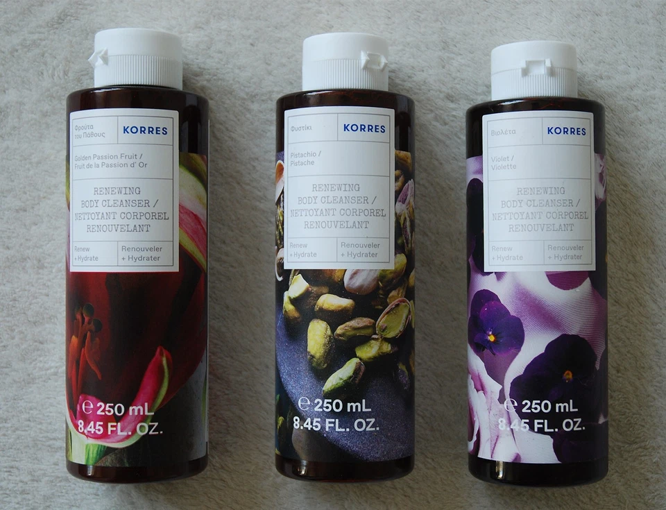 KORRES Renewing Body Cleanser Shower Gel 250ml Passion Fruit / Pistachio /Violet