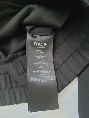 MAJE Thelo Love Striped Jacket In Black 1 (small) - Picture 9 of 9