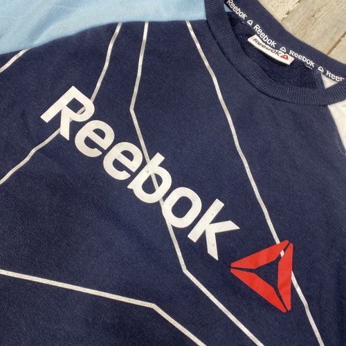Reebok Erwachsene Herren Größe Small Rundhalsausschnitt Sweatshirt blau Logo Schweißshirt U14 - Bild 6 von 6