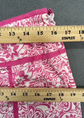 Norton McNaughton Skirt 10 Pink Paisley Cotton Stretch Preppy Flirty Sporty Boho - Picture 5 of 6