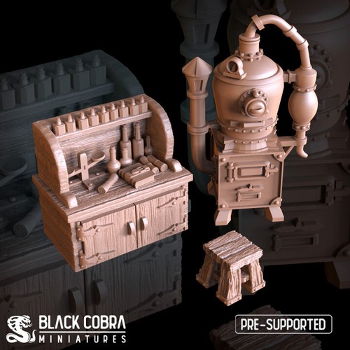 Dungeons & Dragons DND, RPG, Wargaming - Alchemy Set - Dungeons, Room, Furniture - Picture 6 of 8