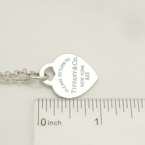 Tiffany & Co. Return to Blue Emaille Herz Anhänger Halskette 16,1" Silber 925 mit Etui - Bild 12 von 12
