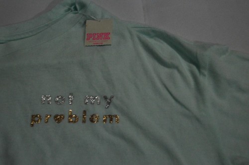 Camiseta para mujer ROSA By Victoria's Secret recortada azul pastel talla XS NUEVA CON ETIQUETAS - Imagen 2 de 8