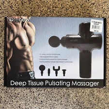 Renew Deep Tissue Pulsating Massager with Attachments  - Open Box -  PM1