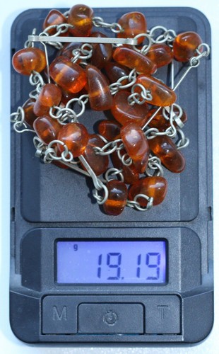 Collana vintage decorata con perle ambra del Baltico 19,1 grammi 波羅的海琥珀 - Foto 4 di 4