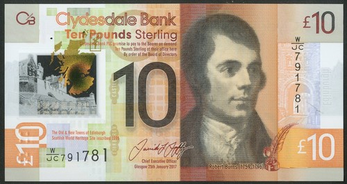 Scotland, Clydesdale Bank, 10 pounds, 25-1-2017, UNC
