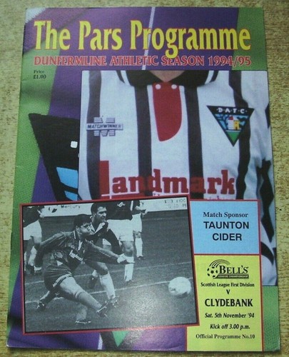 DUNFERMLINE HOME PROGRAMMES 1991/92 TO 1995/96 - Picture 21 of 23