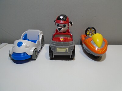 SE OF 3 PAW PATROL RESCUE VEHICLES PLUS MARSHAL FIGURE SPIN MASTER  (PP57)