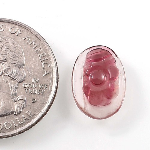 Loose Gemstone Natural Certified Bio Tourmaline Hand Carved Fancy Oval A990 - Picture 2 of 3