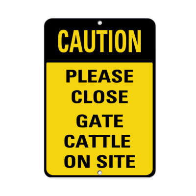 Metall-Blechschild 'Please Close Gate Livestock On Property' – 20x30 Cm, Mit Warnaufschrift, Für Innen & Außen