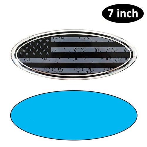 1x Car Rear Tailgate 7'' Black USA Flag Emblem 3D Badge Nameplate for F150 F250 - Picture 4 of 5