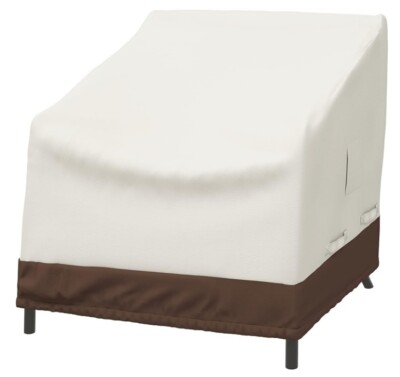 Amazon Basics Outdoor Patio Deep Lounge Chair Cover Beige/Tan STAIN, SEE PHOTOS