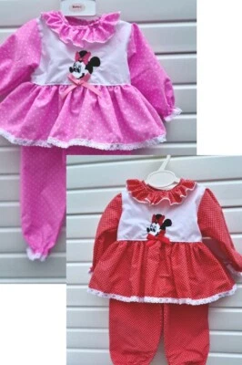 DREAM BABY GIRLS 0-4 YEARS Minnie mouse Spanish Romany pyjamas pj's red pink