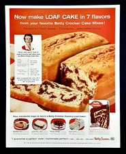 Vintage Betty Crocker Cake mix ad 1958 original marble cake  advertisement