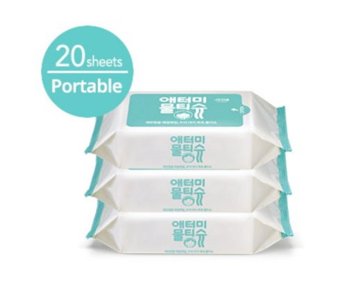 3 Packs Atomy Herbday Portable Wet Wipes Clean Fabric Aloe Vera 20 Sheets ea NEW - Picture 1 of 1