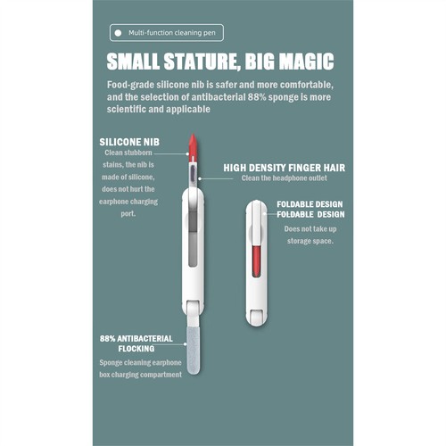 1 Set Computer Tastatur Reinigungsbürste Ohrhörer Reinigungsstift Reinigungswerkzeuge - Bild 3 von 7