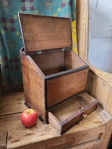 Große georgianische Eiche hängende Kerzenbox Salzbox Küchenbox walisische Kerzenbox - Bild 4 von 22