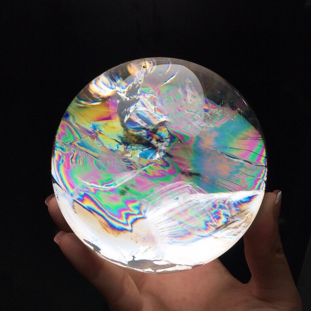 Natural quartz crystal ball
