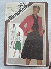 Vintage 1980 Simplicity 9778 Sewing Pattern Size 10 Pullover Dress Uncut