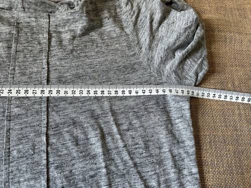 100% Linen Designer FRAME Grey Round Neck Long Sleeve Pullover Top Size Large - Picture 9 of 10