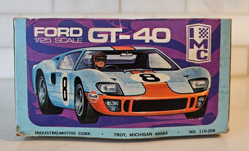 RARE Vintage IMC GT-40 Ford Le Mans 1968 1969 Era 1:25 Scale Model Kit # 110-200 - Picture 6 of 6