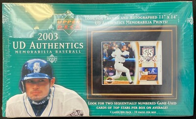 2003 UD AUTHENTICS BASEBALL SEALED 10 PACK BOX 