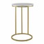 forest gate 16" connie modern round side table - white faux marble/gold