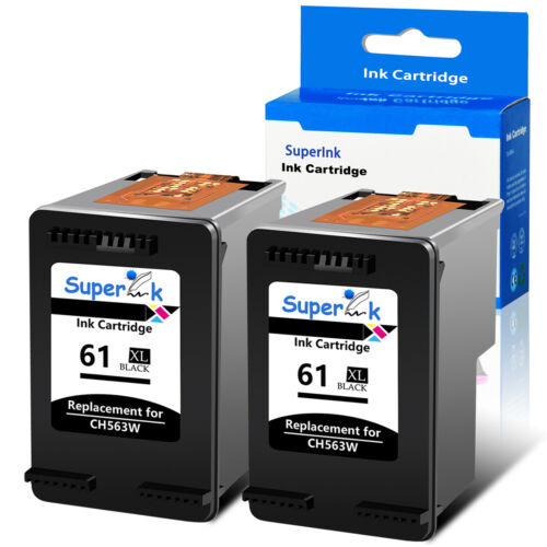 2x Generic For HP 61 61XL Black Ink For HP DeskJet 2000 3000 1055 2050 3050 3510 - Picture 1 of 12