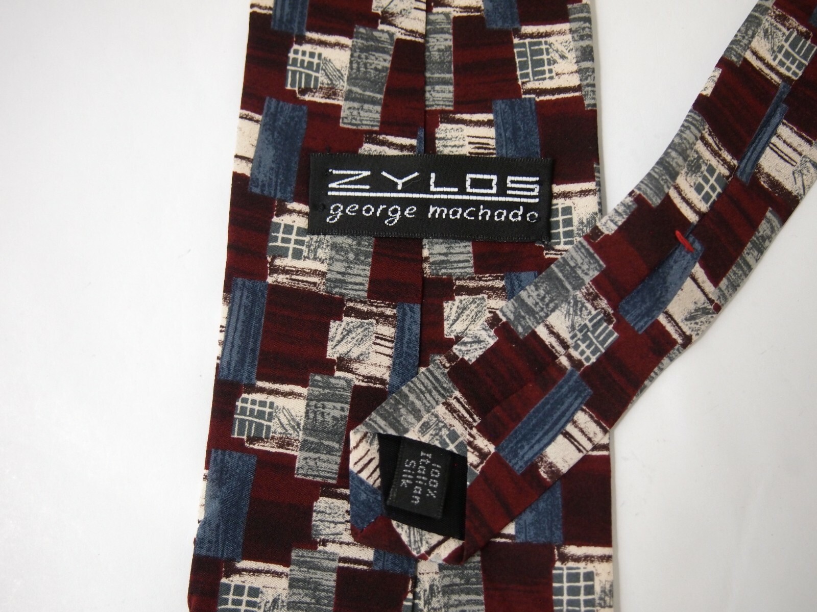 Vtg Zylos George Machado Mens Necktie Tie Burgund… - image 3