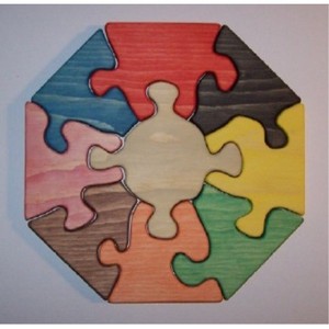 THE-PUZZLE-MAN-TOYS-W-1148-Wooden-Educational-Jig-Saw-Puzzle-11-in-Octagon