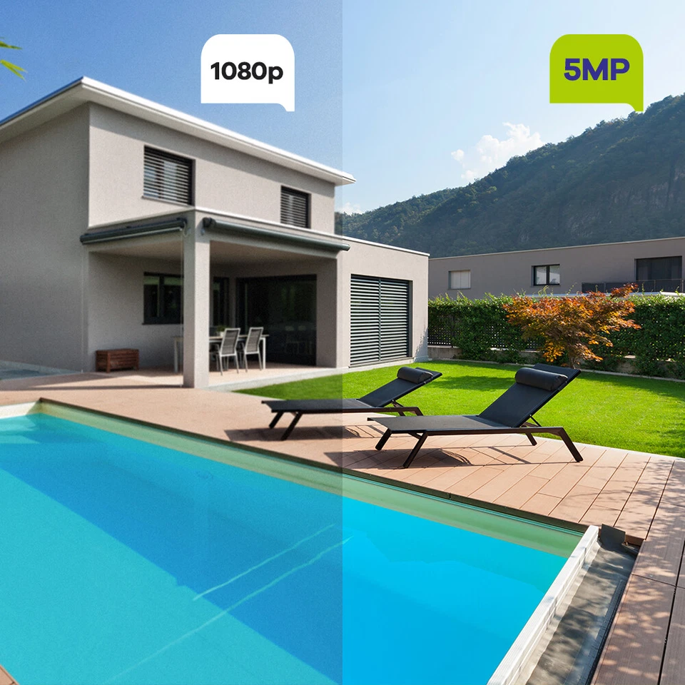 SANNCE HD 5MP POE IR Überwachungskamera Set 10CH NVR Außen Zwei-Wege-Audio IP66 - Bild 4 von 4