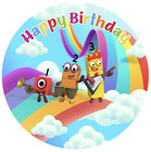 NUMBER BLOCKS BANNER LEARNING RAINBOW ROAD MUSIC ROUND BIRTHDAY BACKDROP