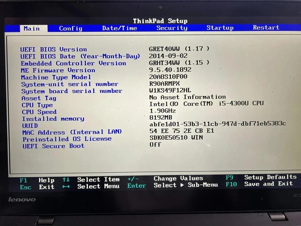 Lenovo X1 Carbon i5-4300U 1.90GHz 8GB 128 SSD TOUCH SCREEN WINWS 11 PROBacklit - Image 2 of 4