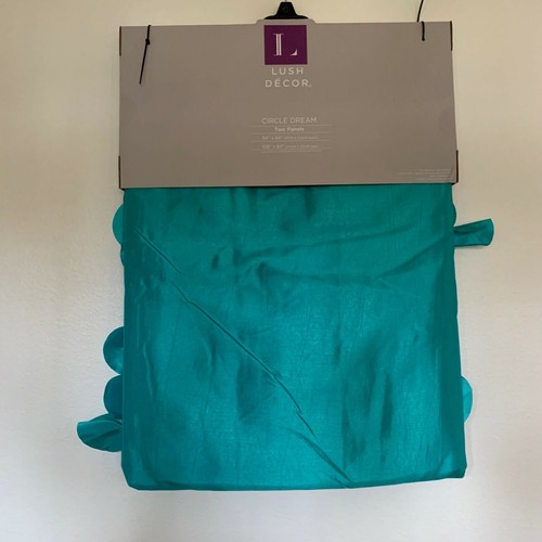 Lush Decor Turquoise Circle Dream Double Panel Set 54" W x 84" L each - 第 4/10 張圖片