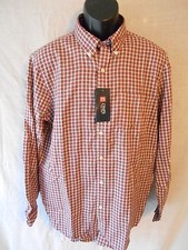 Chaps Cotton Blnd Size S  Red Plaid 32/33 Button Down Shirt SR$60 NEW
