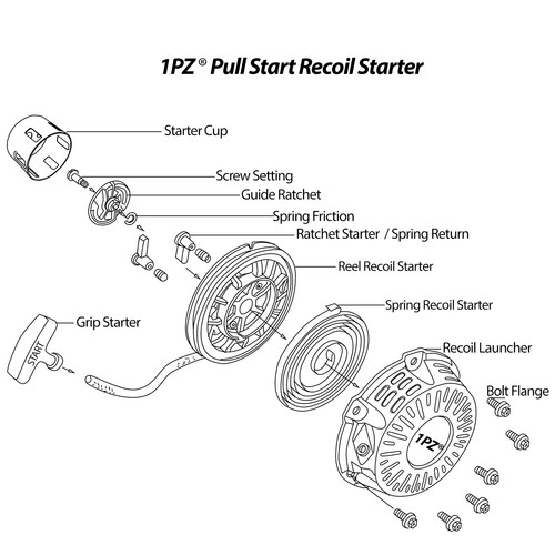 Recoil Pull Start Starter For Kohler CH260 CH270  Replace OEM PART #17 165 02-S - Picture 3 of 7