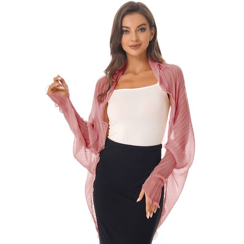 Women Chiffon Shawl Scarf Bolero Top Summer Sun Protection Long Sleeve Cover Ups - Picture 120 of 135