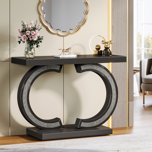 Tribesigns 39" Mirrored Console Table Modern Entryway Table with Sparkling Base - Picture 13 of 21