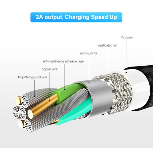 Cable de carga LED magnético 1M 360 grados para iPhone 14 13 Pro Samsung S23 S22 - Imagen 8 de 14