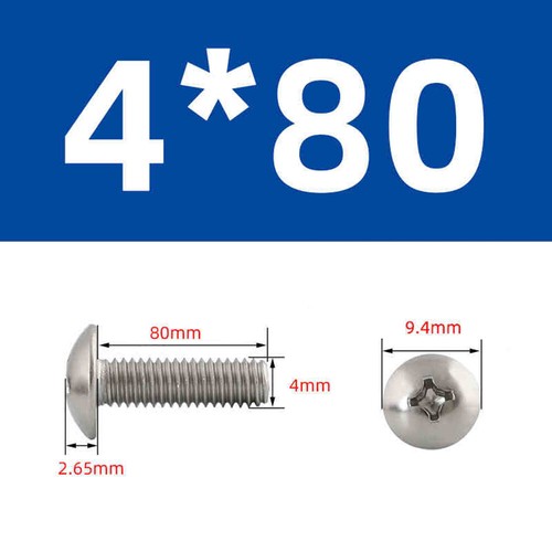 Schwarze 304 Edelstahl Pilzkopf Kreuzschrauben große Flachkopfschrauben M2- - Bild 117 von 176