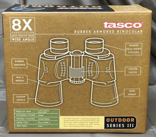 Tasco Outdoor Series III Binoculars 8 X Magnification 40mm Objective Lenses Case - Picture 2 of 16