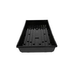 SUNPACK 10” x 20” Mega Plastic Seed Starting Tray, Black, 2.5”