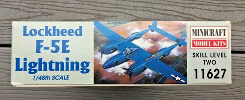 MINICRAFT 1/48 WW II U.S.A.F. LOCKHEED F-5E LIGHTNING FIGHTER MODEL KIT 11627 OB - Picture 11 of 12